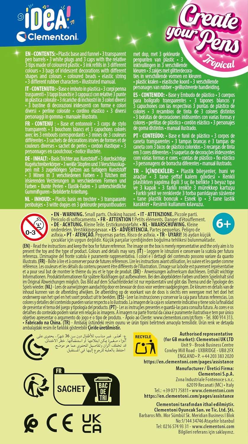 Clementoni 18790 - Idea Create Your Pens: Tropical Stift-Kreationen