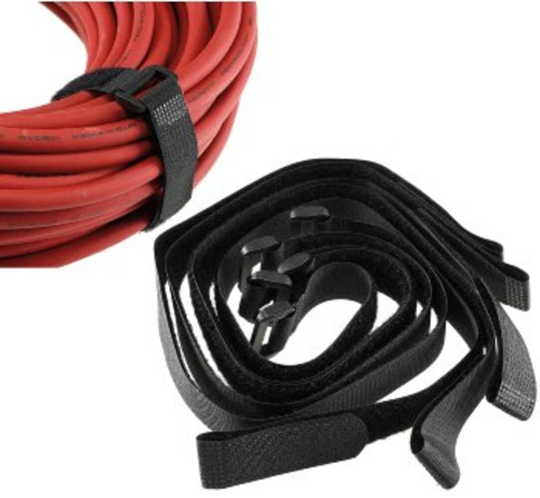 ChiliTec 22936 Klettband mit Öse, 5er Pack 50x2cm, schwarz