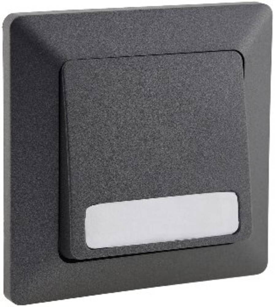 ChiliTec 23043 MILOS Taster mit Namensschild, Anthrazit 0-250V~/ 10A, inkl. Rahmen, UP