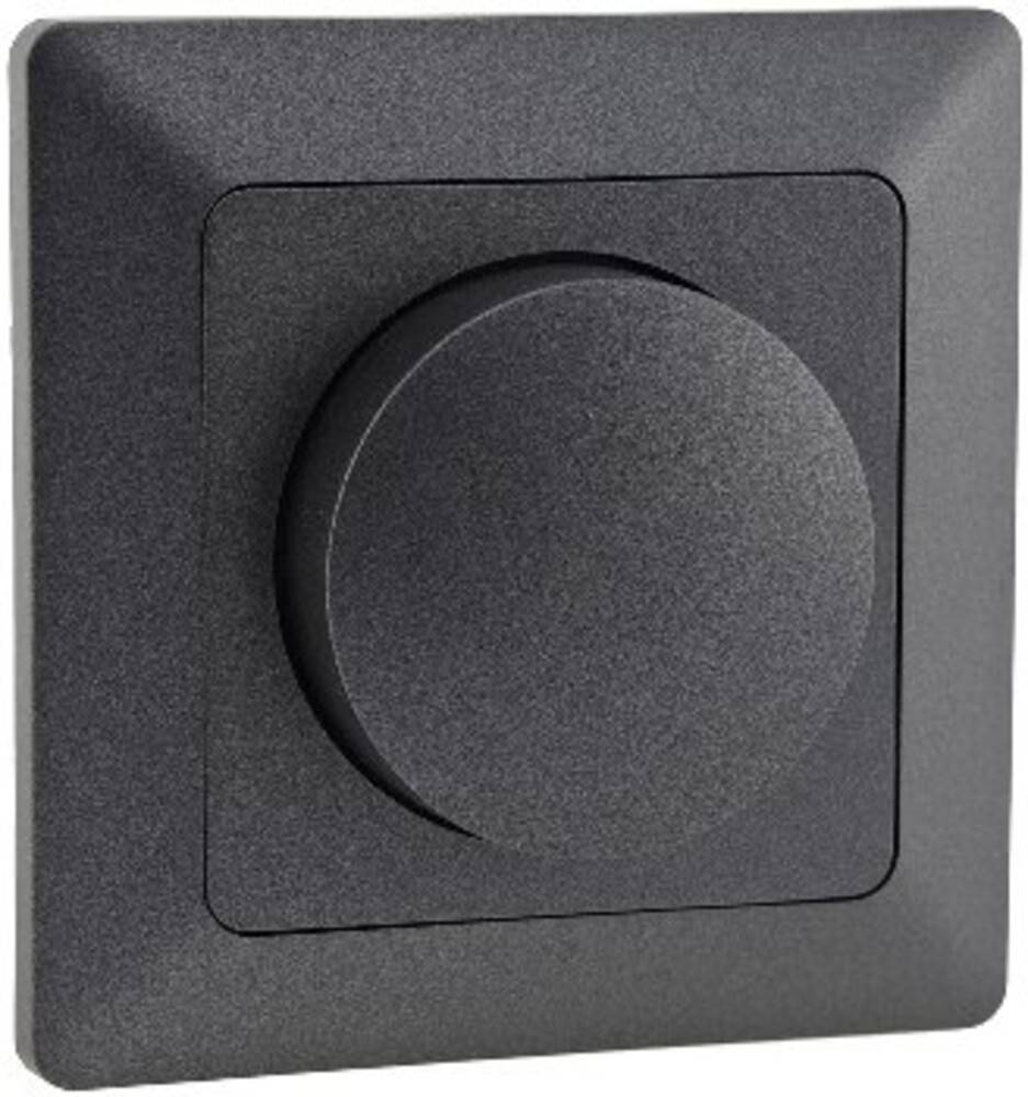 ChiliTec 23045 MILOS Dimmer für LED Lampen, Anthrazit 250V~/ 3-60W, inkl. Rahmen, UP