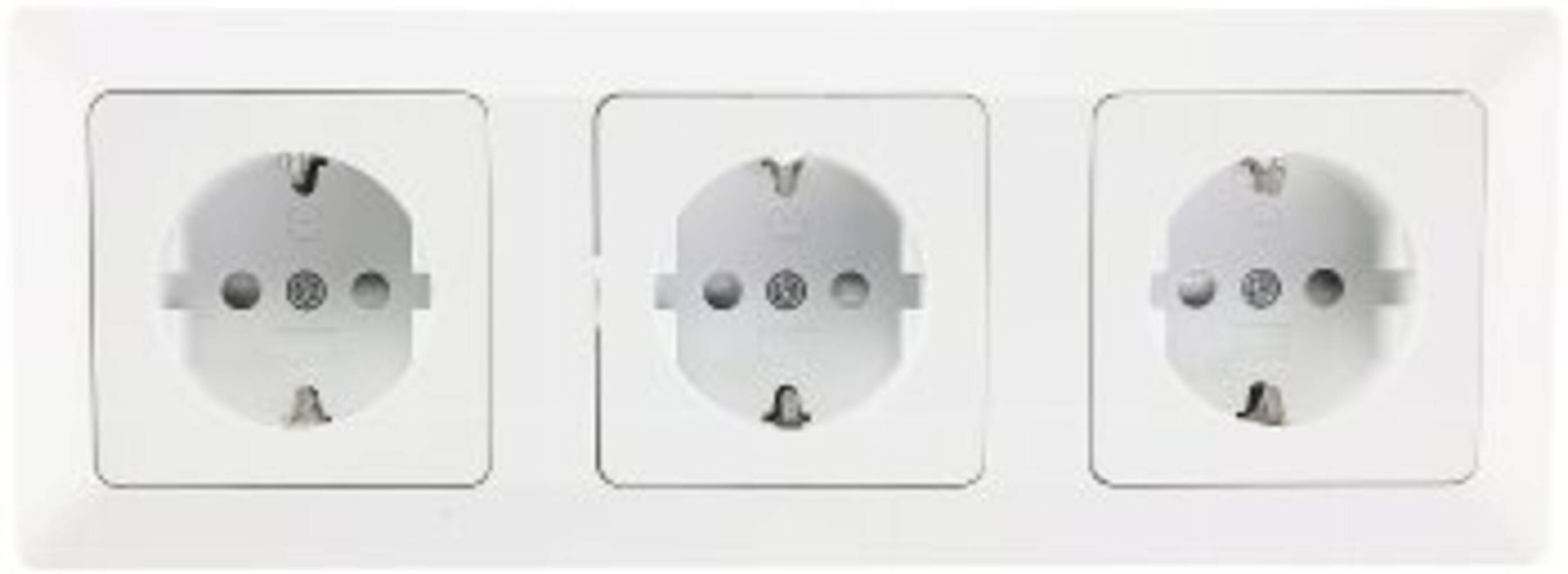 ChiliTec 22932 MILOS Set 3 Steckdosen + 3-fach Rahmen 250V~/ 16A, Steckanschluss, Matt-weiß