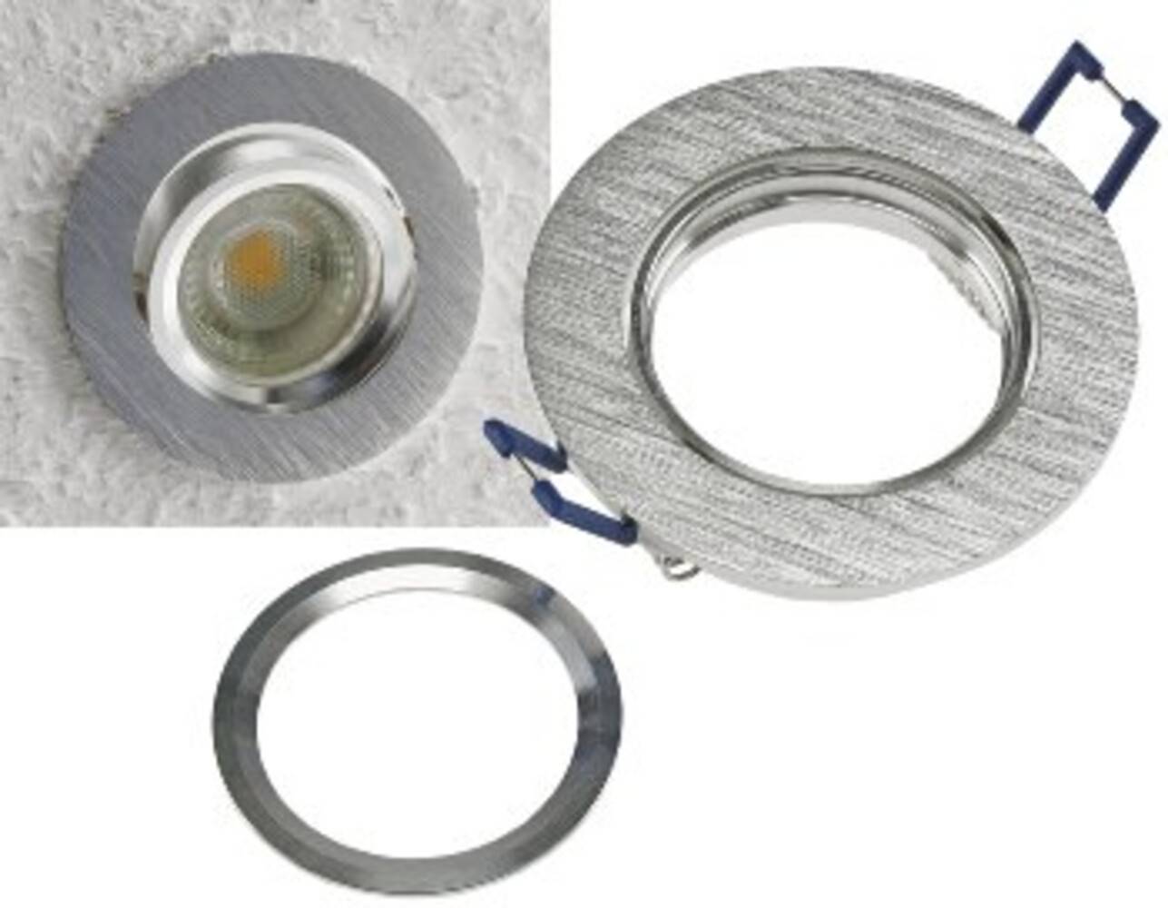 ChiliTec 23227 Einbaustrahler "CTE-84R" Rund Ø84mm Einbau Ø68mm, schwenkbar, Clip Ring