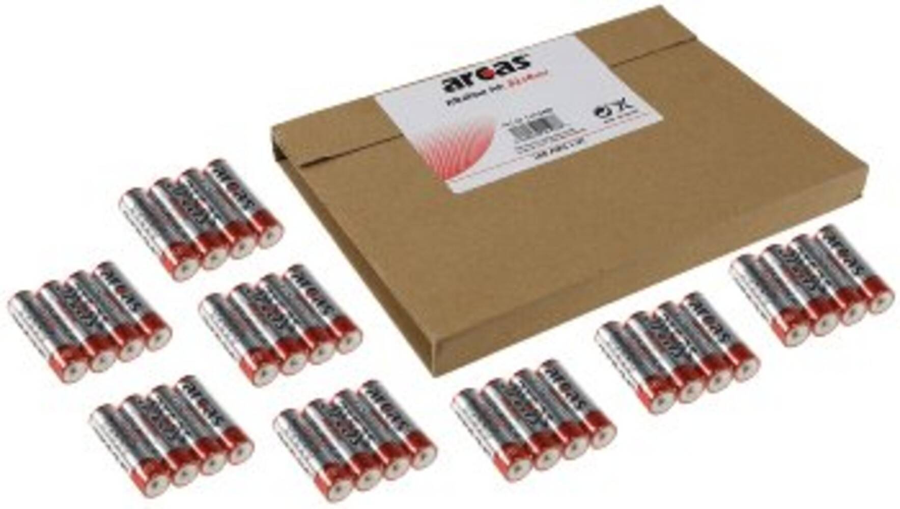 ChiliTec 23313 Mignon-Batterien ARCAS Alkaline Typ AA/LR3, 1,5V, 36er Flat-Pack