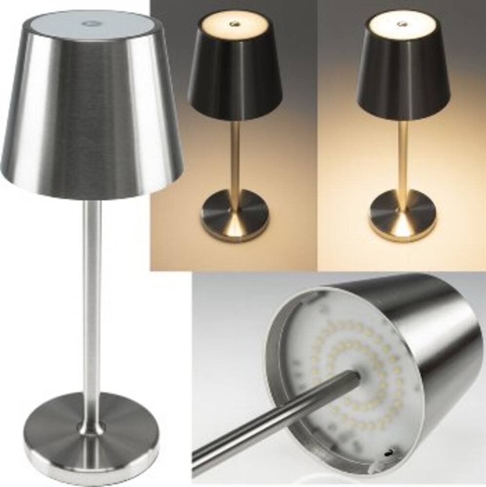 ChiliTec 23478 LED Akku-Tischleuchte "Foco Tenda" 2900K, IP44, Touchschalter, 30cm