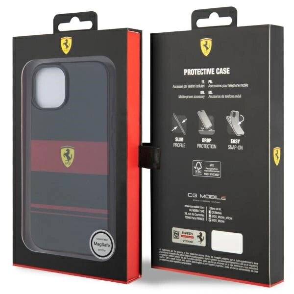 Ferrari FEHMP14SUCOK iPhone 14 6,1″ schwarz/schwarzes Hardcase IMD Combi Magsafe