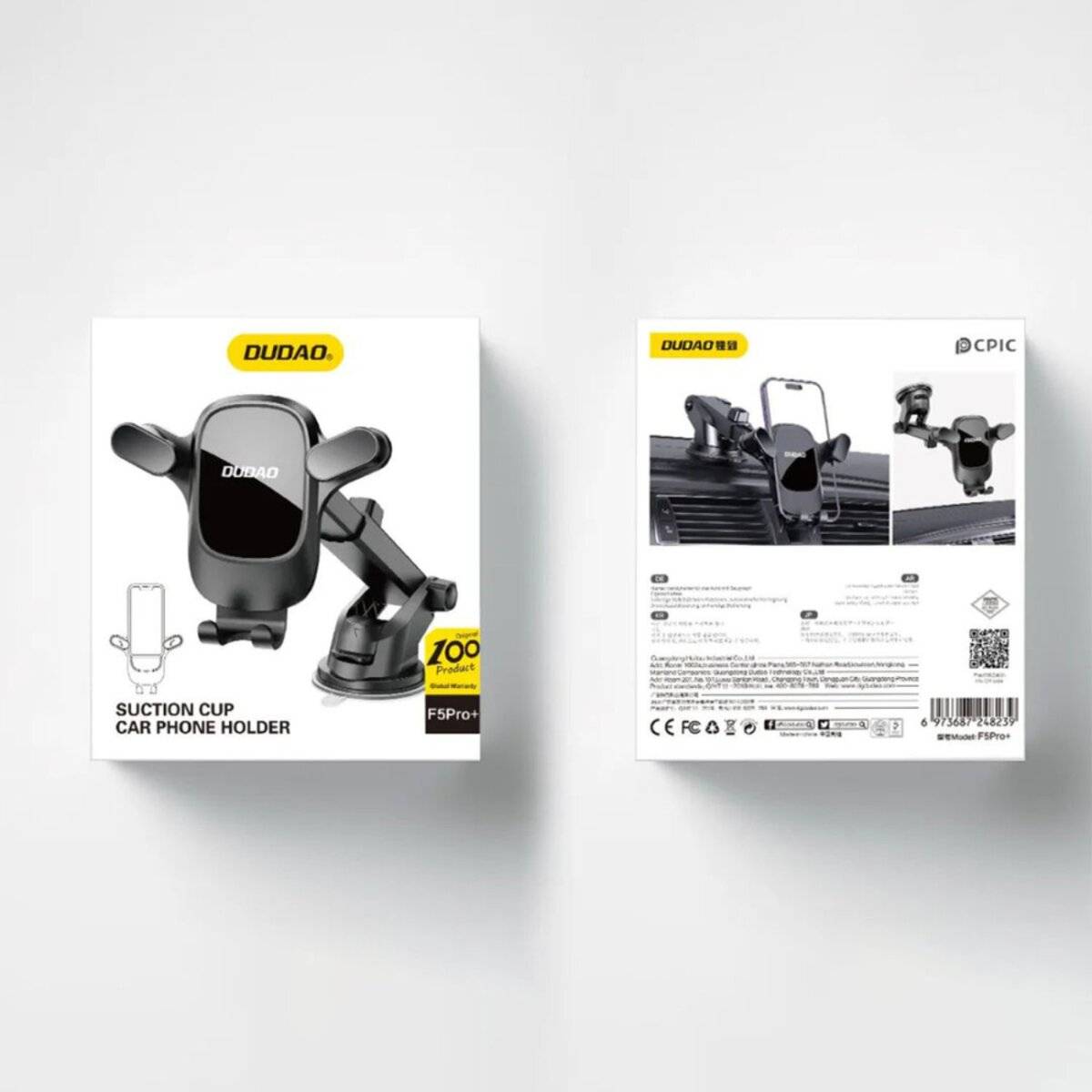 Dudao F5Pro Autotelefonhalter für Cockpit und Windschutzscheibe Schwarz