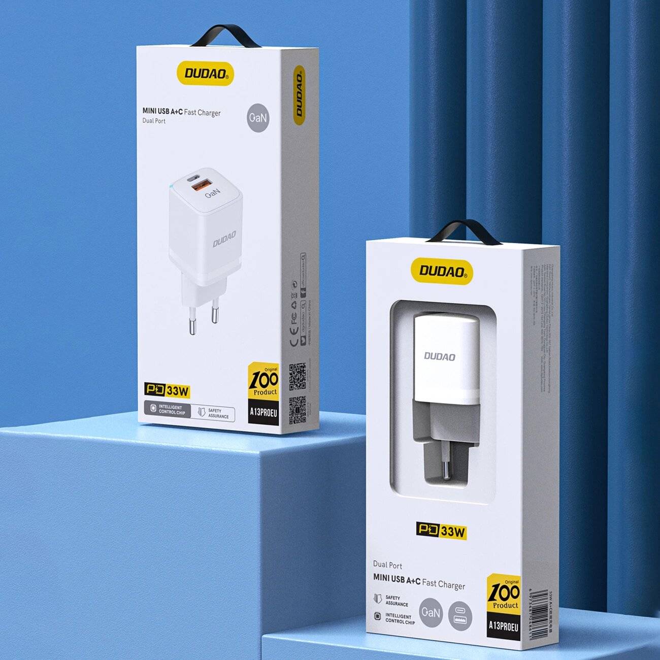 Wandladegerät GaN 33W PPS USB C/USB Dudao A13Pro - weiß