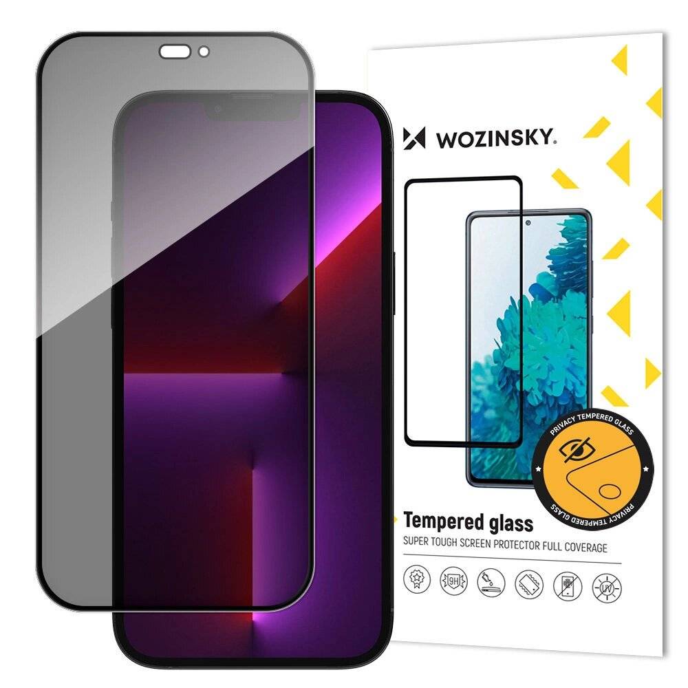 Sichtschutzglas Anti-Spionage-Filter iPhone 15 Plus Wozinsky – Schwarz