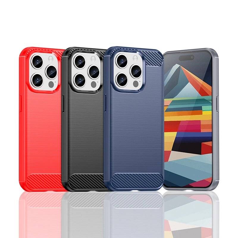 Flexible Carbon-Musterhülle iPhone 15 Pro Carbon Case – Schwarz