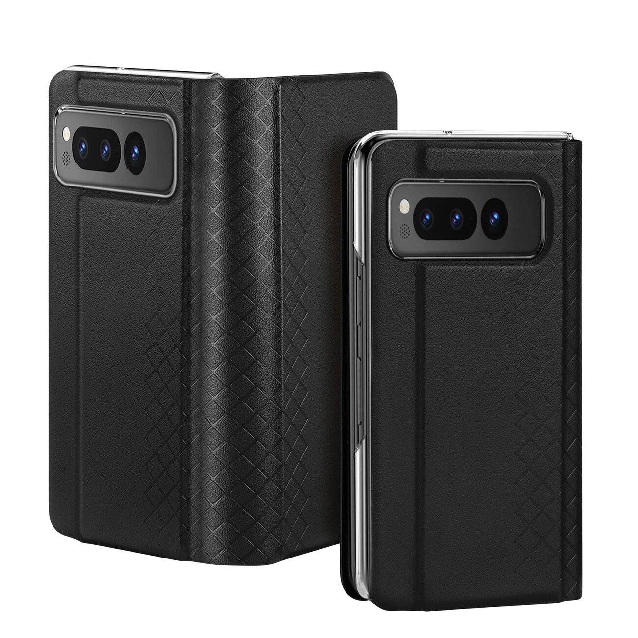 Leder-Flip- Wallet-Hülle Google Pixel Fold Dux Ducis Bril – schwarz