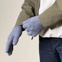 Geflochtene Telefonhandschuhe Aussparungen Finger – grau Geflochtene Telefonhandschuhe Aussparungen Finger – grau