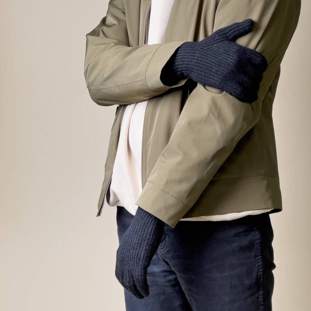 Geflochtene Telefonhandschuhe Aussparungen Finger – schwarz