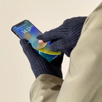 Geflochtene Telefonhandschuhe Aussparungen Finger – schwarz Geflochtene Telefonhandschuhe Aussparungen Finger – schwarz
