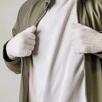 Geflochtene Telefonhandschuhe Aussparungen Finger – beige Geflochtene Telefonhandschuhe Aussparungen Finger – beige
