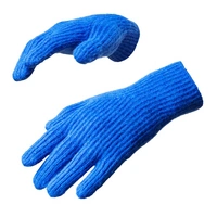 Geflochtene Telefonhandschuhe Aussparungen Finger – blau Geflochtene Telefonhandschuhe Aussparungen Finger – blau