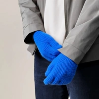 Geflochtene Telefonhandschuhe Aussparungen Finger – blau Geflochtene Telefonhandschuhe Aussparungen Finger – blau