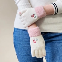 Winter-Telefonhandschuhe Damen einem Schneemann Weihnachtsbaum – weiß rosa Winter-Telefonhandschuhe Damen einem Schneemann Weihnachtsbaum – weiß rosa