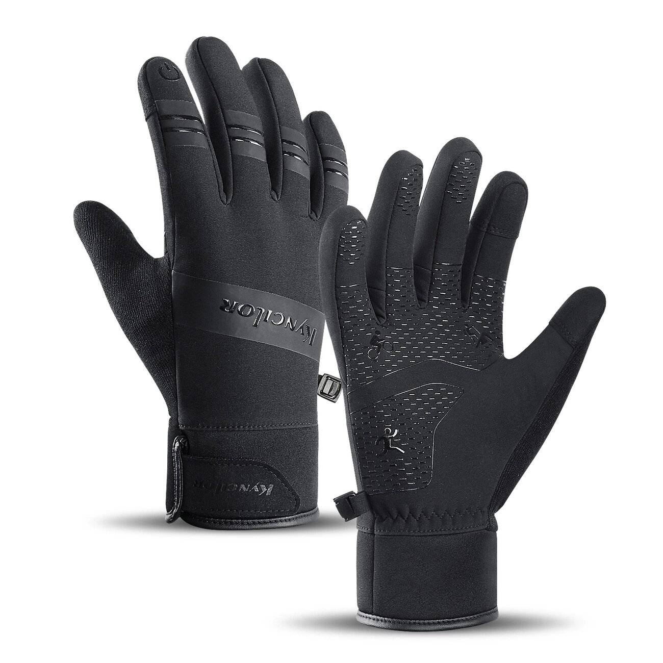 Isolierte Sport-Handyhandschuhe Größe M – schwarz