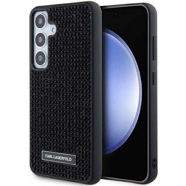 Karl Lagerfeld Strass-Metall-Logo-Hülle Samsung Galaxy S24+ – Schwarz