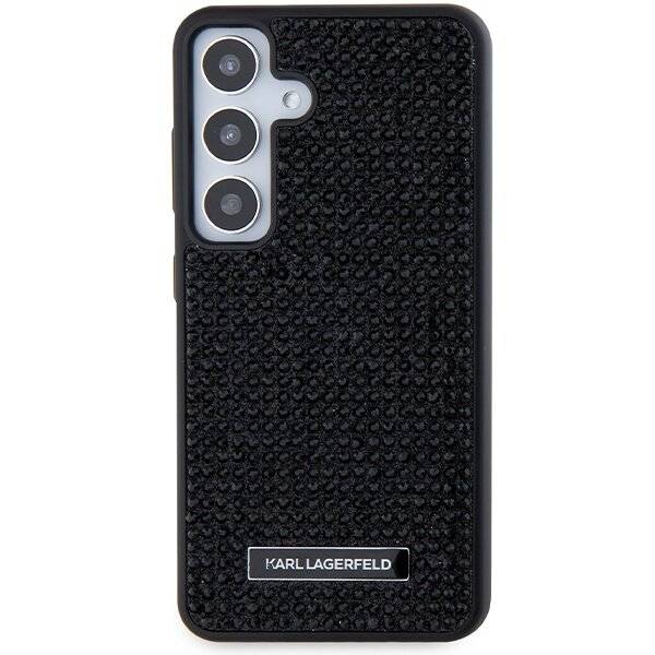 Karl Lagerfeld Strass-Metall-Logo-Hülle Samsung Galaxy S24+ – Schwarz
