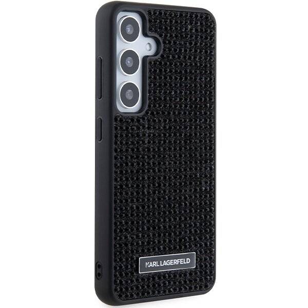 Karl Lagerfeld Strass-Metall-Logo-Hülle Samsung Galaxy S24+ – Schwarz