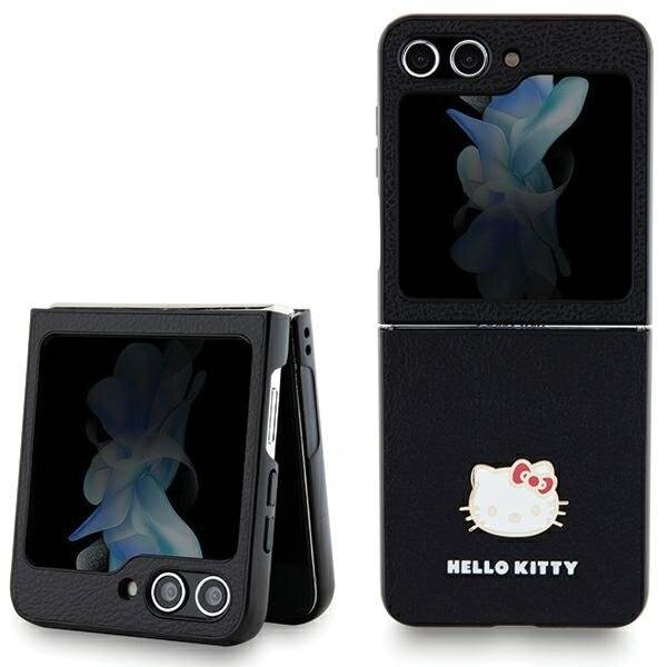 Hello Kitty Metal Logo Head Hülle Samsung Galaxy Z Flip 5 – Schwarz