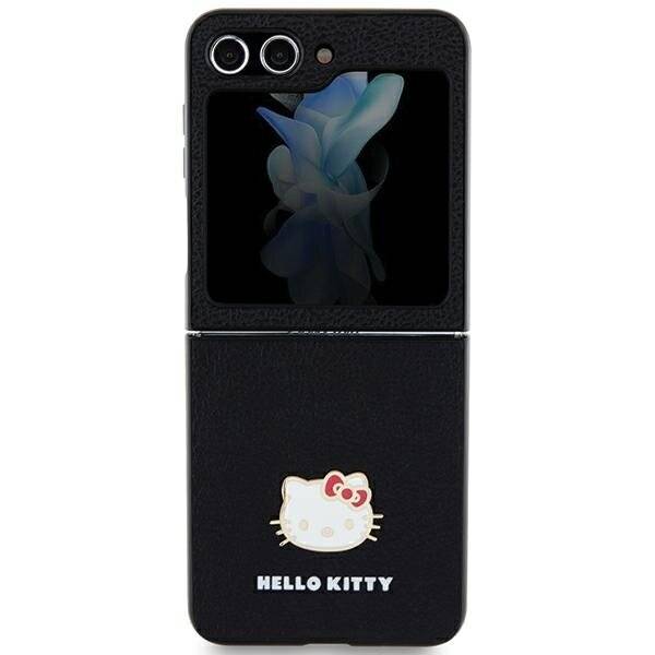 Hello Kitty Metal Logo Head Hülle Samsung Galaxy Z Flip 5 – Schwarz