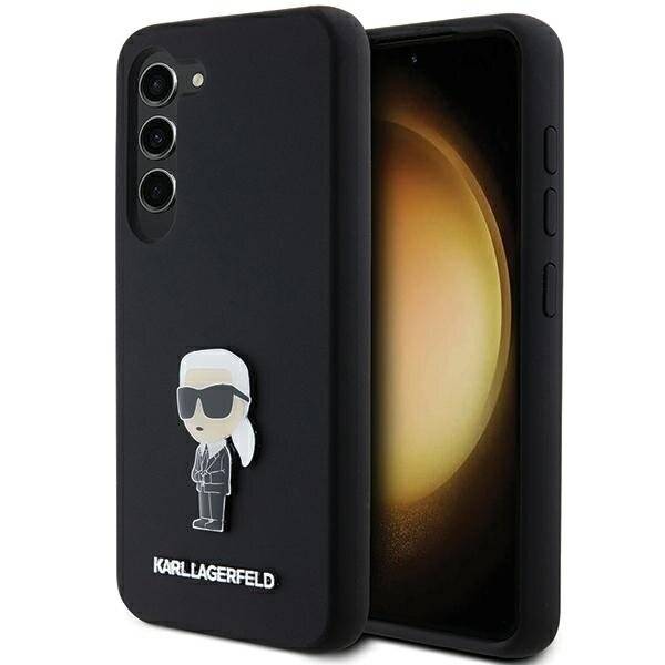 Karl Lagerfeld Silikon Ikonik Metal Pin Hülle Samsung Galaxy S23+ – Schwarz