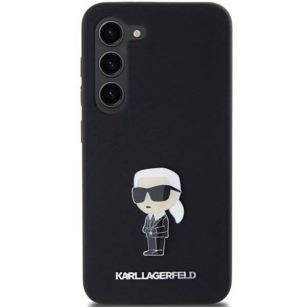 Karl Lagerfeld Silikon Ikonik Metal Pin Hülle Samsung Galaxy S23+ – Schwarz