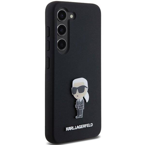 Karl Lagerfeld Silikon Ikonik Metal Pin Hülle Samsung Galaxy S23+ – Schwarz