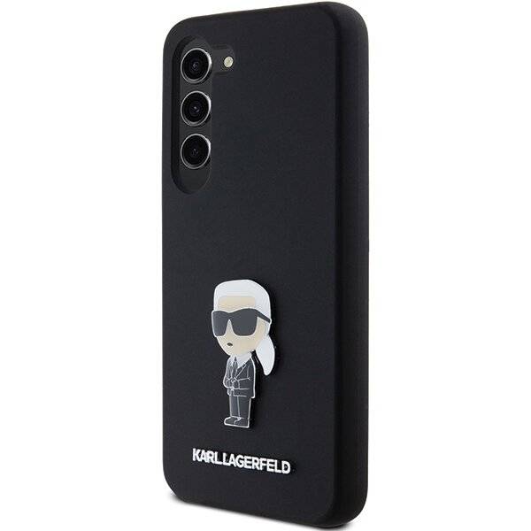 Karl Lagerfeld Silikon Ikonik Metal Pin Hülle Samsung Galaxy S23+ – Schwarz