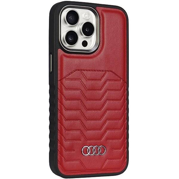 Audi Kunstlederhülle MagSafe iPhone 14 Pro Max – rot