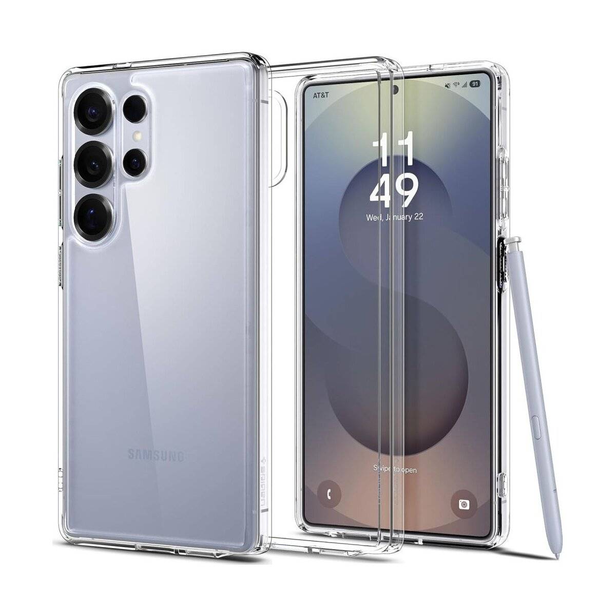 Spigen Ultra HybridHülle Kompatibel mit Samsung Galaxy S25 Ultra transparent