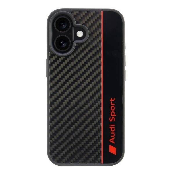 Audi Carbon Fiber Stripe Case iPhone 16 6,1″ - Schwarz