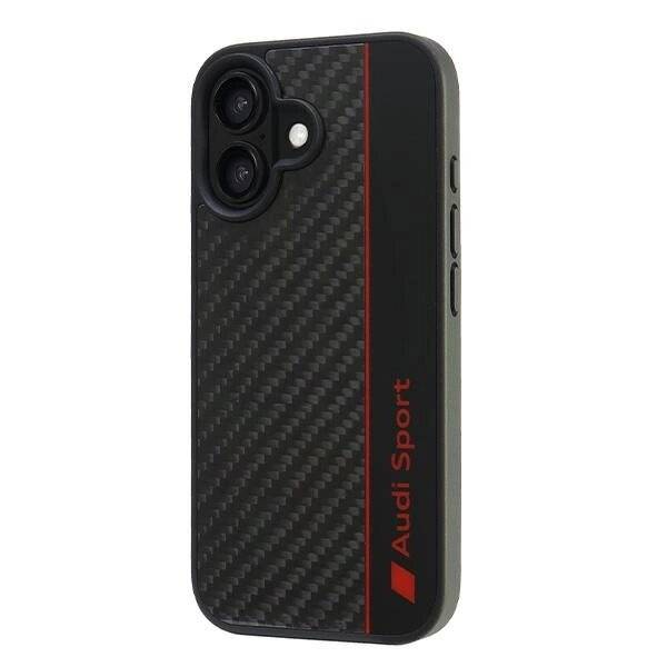Audi Carbon Fiber Stripe Case iPhone 16 6,1″ - Schwarz