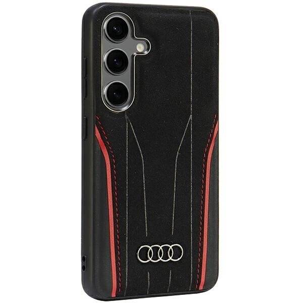 Audi Echtleder MagSafe S24 S921 schwarz-rot/schwarz-rot Hardcase AU-TPUPCS24-R8/D3-RD