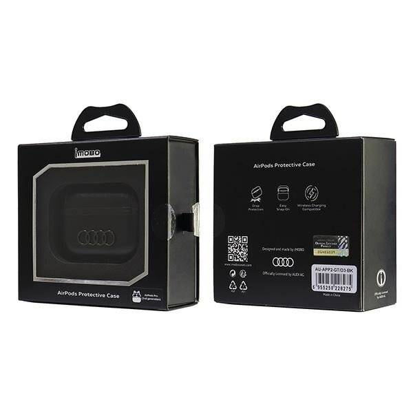 Audi Leder Big Logo AirPods Pro 2 Hülle schwarz/schwarz AU-APP2-GT/D3-BK