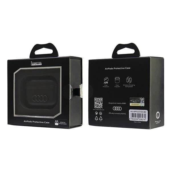 Audi Leder Big Logo AirPods Pro 2 Hülle schwarz/schwarz AU-APP2-GT/D3-BK