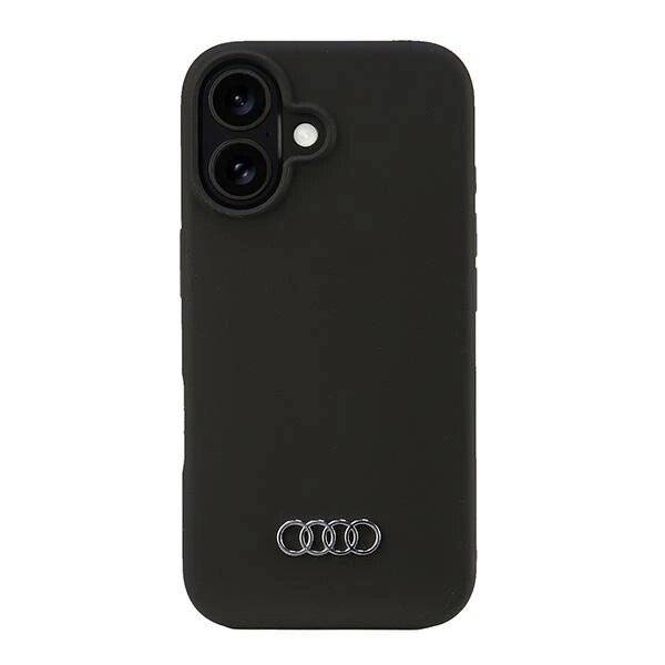 Audi Silikonhülle iPhone 16 6,1″ schwarz/schwarz Hardcase AU-LSRIP16-Q3/D1-BK