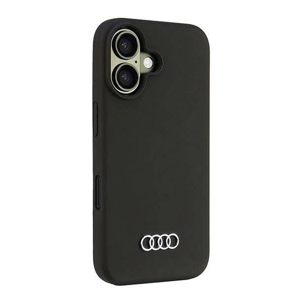 Audi Silikonhülle iPhone 16 6,1″ schwarz/schwarz Hardcase AU-LSRIP16-Q3/D1-BK