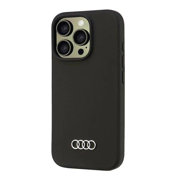 Audi Silikonhülle iPhone 16 Pro 6,3″ schwarz/schwarz Hardcase AU-LSRIP16P-Q3/D1-BK