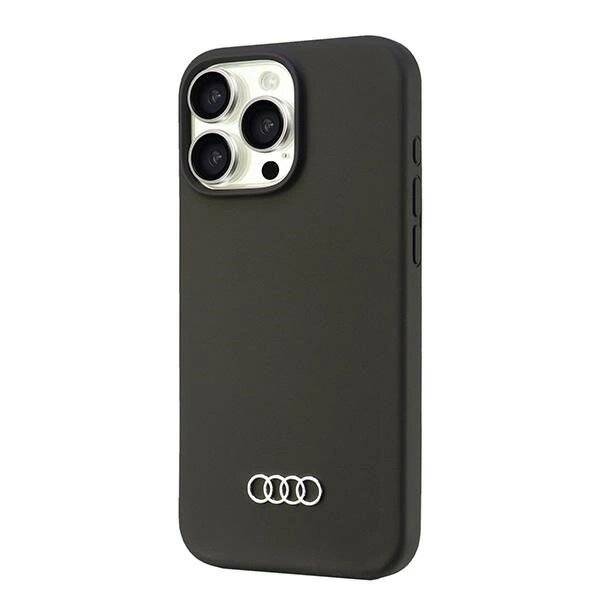Audi Silikonhülle iPhone 16 Pro Max 6,9″ schwarz/schwarz Hardcase AU-LSRIP16PM-Q3/D1-BK