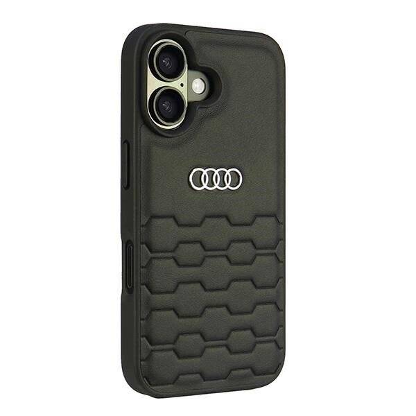 Audi Kunstleder iPhone 16 6,1″ schwarz/schwarz Hardcase AU-TPUPCIP16-GT/D2-BK