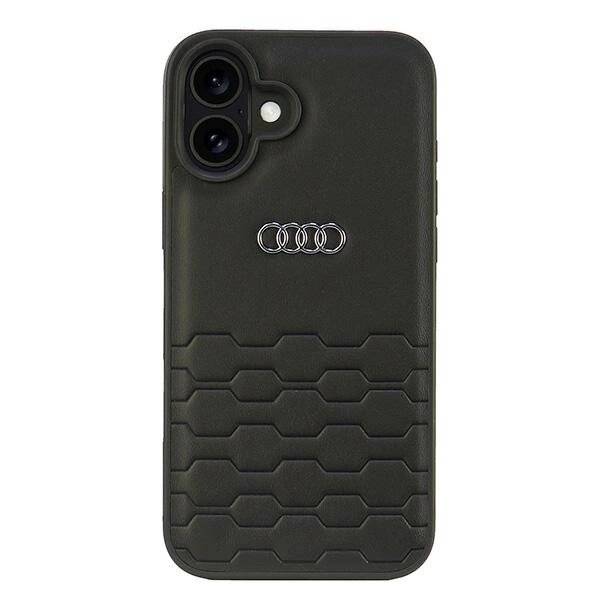 Audi Kunstleder iPhone 16 Plus 6,7″ schwarz/schwarz Hardcase AU-TPUPCIP16M-GT/D2-BK