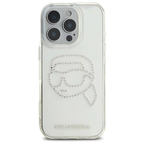 Karl Lagerfeld KLHCP16XHKHDCELT iPhone 16 Pro Max 6,9″ transparentes Hardcase IML Rhinestones