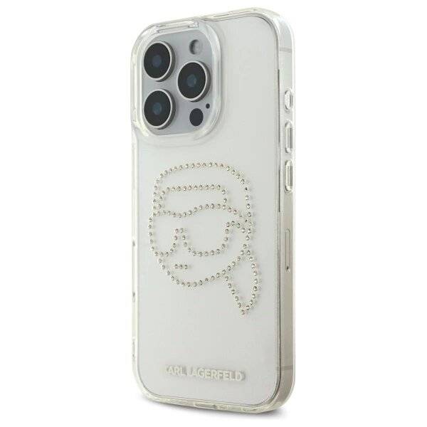 Karl Lagerfeld KLHCP16XHKHDCELT iPhone 16 Pro Max 6,9″ transparentes Hardcase IML Rhinestones