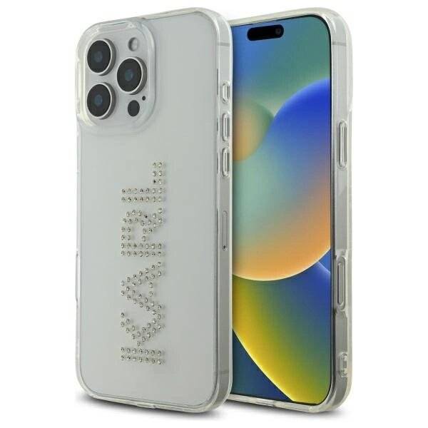 Karl Lagerfeld KLHCP16XHKLSTDCT iPhone 16 Pro Max 6,9″ transparentes Hardcase IML Rhinestones