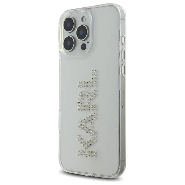 Karl Lagerfeld KLHCP16XHKLSTDCT iPhone 16 Pro Max 6,9″ transparentes Hardcase IML Rhinestones