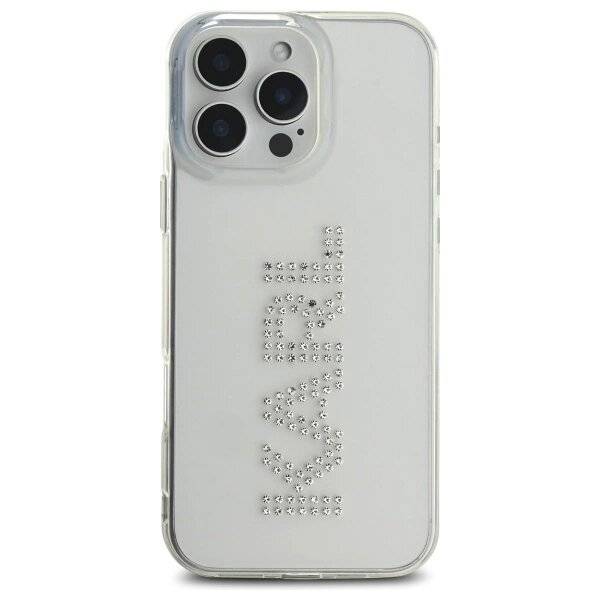 Karl Lagerfeld KLHCP16XHKLSTDCT iPhone 16 Pro Max 6,9″ transparentes Hardcase IML Rhinestones