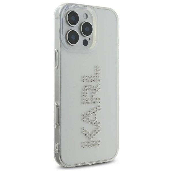 Karl Lagerfeld KLHCP16XHKLSTDCT iPhone 16 Pro Max 6,9″ transparentes Hardcase IML Rhinestones